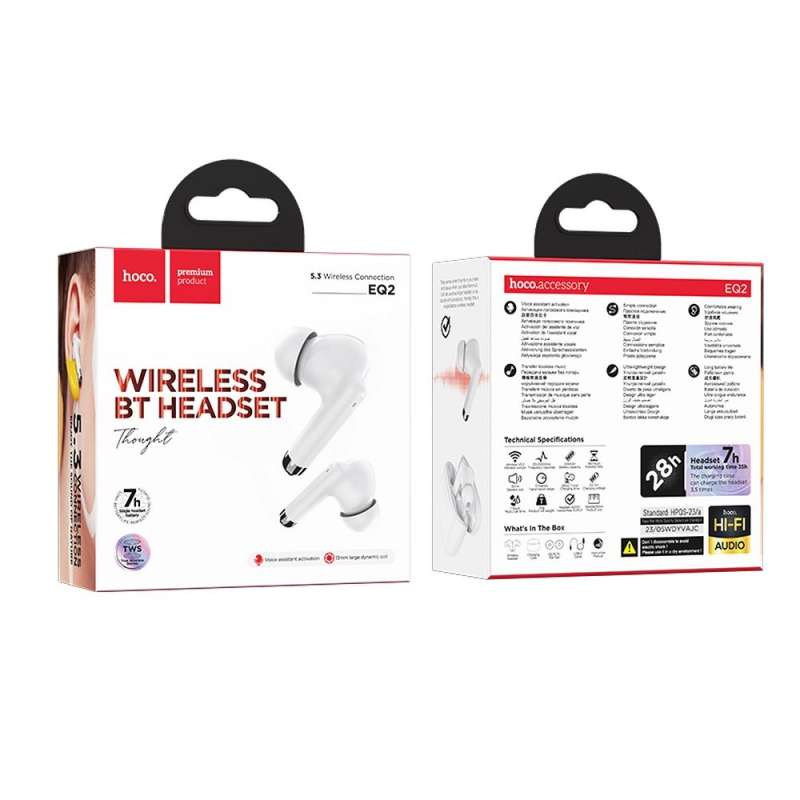 SPOTT-GR Hoco EQ2 - Ασύρματα In-Ear Ακουστικά Bluetooth σε Άσπρο Xρώμα