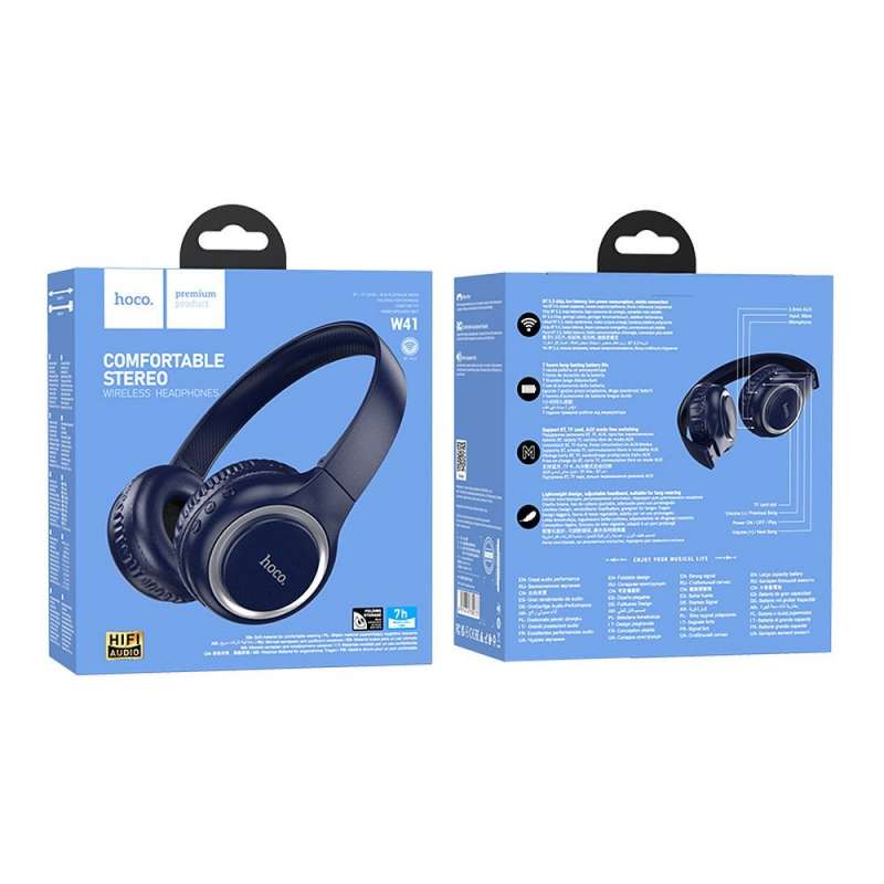 SPOTT-GR Hoco W41 - Ασύρματα Over-Ear Ακουστικά Bluetooth σε Μαύρο Χρώμα