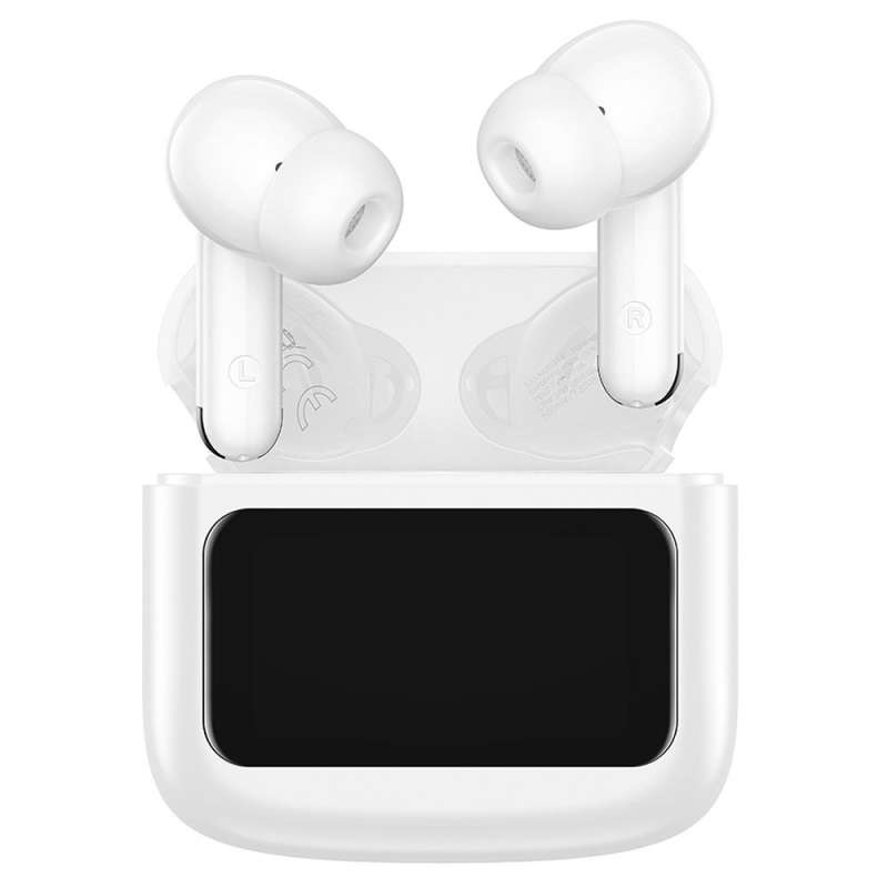 SPOTT-GR Hoco EQ14 - Ασύρματα In-Ear Ακουστικά Bluetooth TWS με Θήκη Φόρτισης και Έξυπνη Οθόνη - Άσπρα