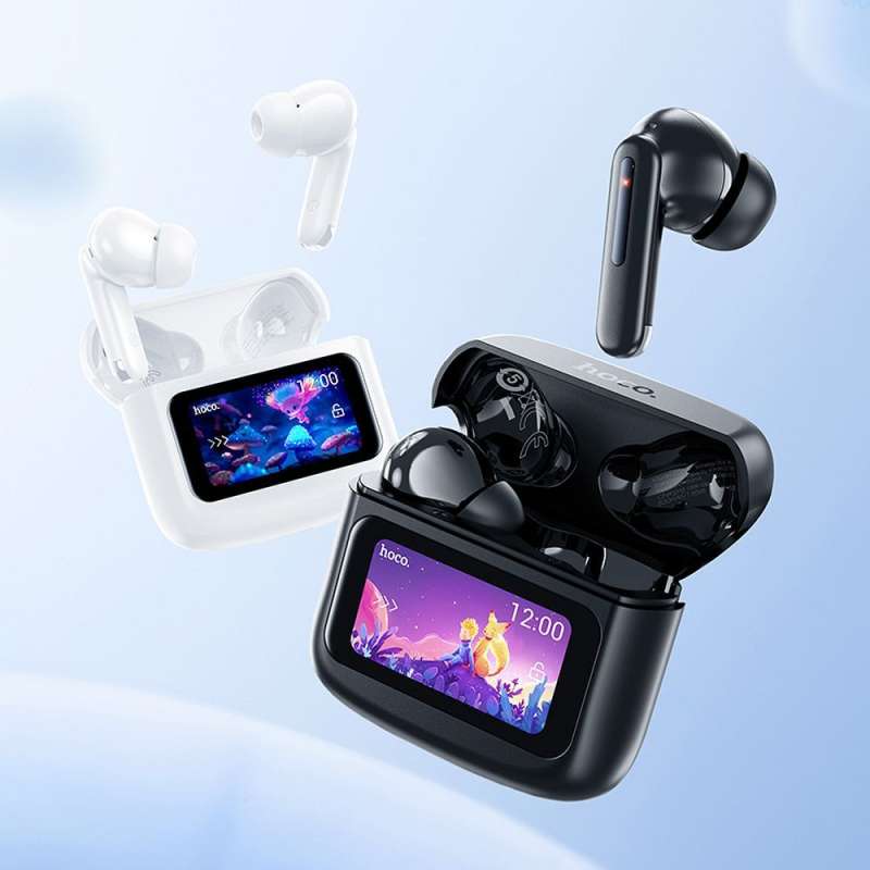 SPOTT-GR Hoco EQ14 - Ασύρματα In-Ear Ακουστικά Bluetooth TWS με Θήκη Φόρτισης και Έξυπνη Οθόνη - Άσπρα