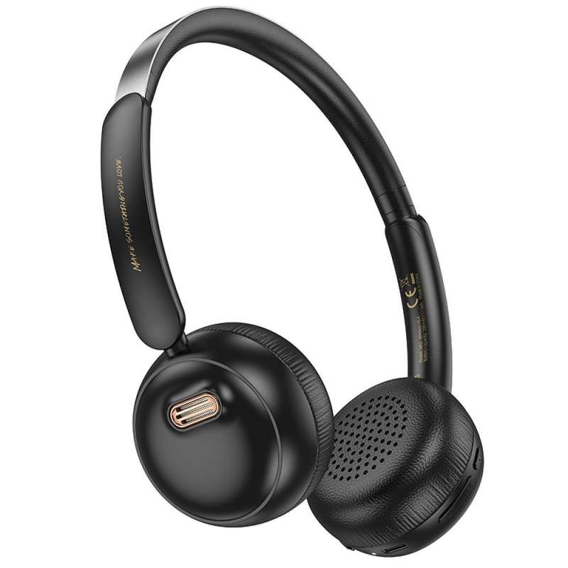 SPOTT-GR Hoco W62 - Ασύρματα Over-Ear Ακουστικά Bluetooth με Δυνατότητα Σύνδεσης Μέσω Type-C - Μαύρα