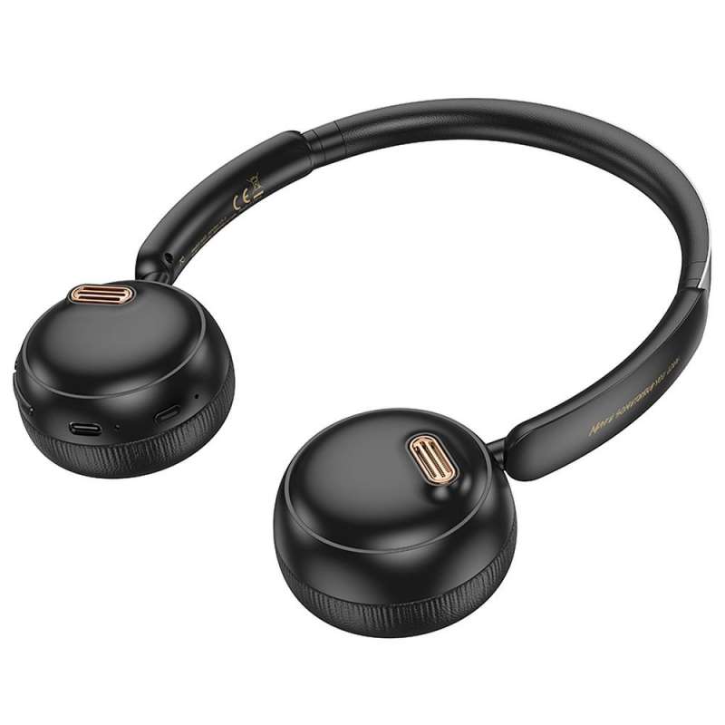 SPOTT-GR Hoco W62 - Ασύρματα Over-Ear Ακουστικά Bluetooth με Δυνατότητα Σύνδεσης Μέσω Type-C - Μαύρα