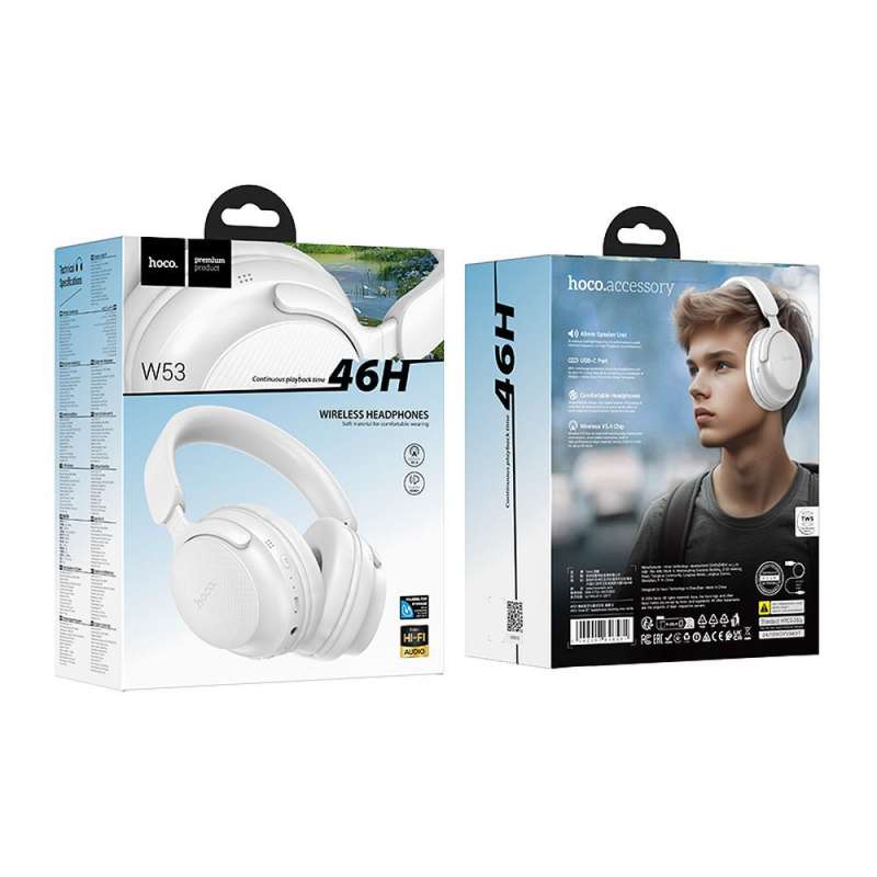 SPOTT-GR Hoco W53 - Ενσύρματα Over-Ear Ακουστικά Bluetooth - Άσπρα