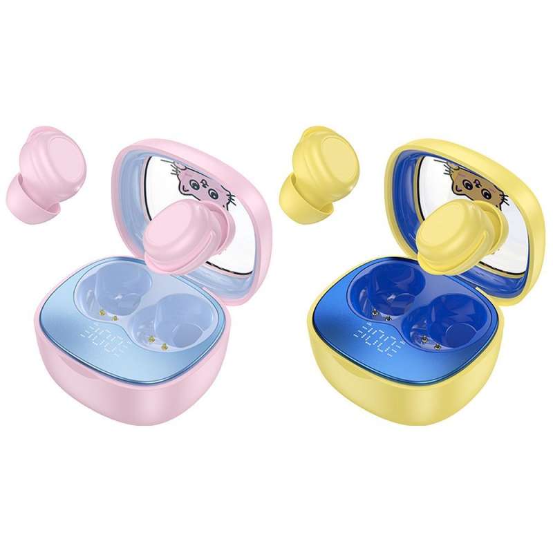 SPOTT-GR Hoco EW111 - Ασύρματα In-Ear Ακουστικά Bluetooth TWS για Παιδιά με Θήκη Φόρτισης - Ροζ