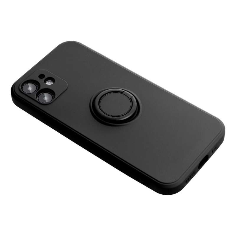 SPOTT-GR Silicone Ring Case - Θήκη Σιλικόνης με Δαχτυλίδι για Apple iPhone 7 / 8 / SE 2020 / SE 2022 - Μαύρη