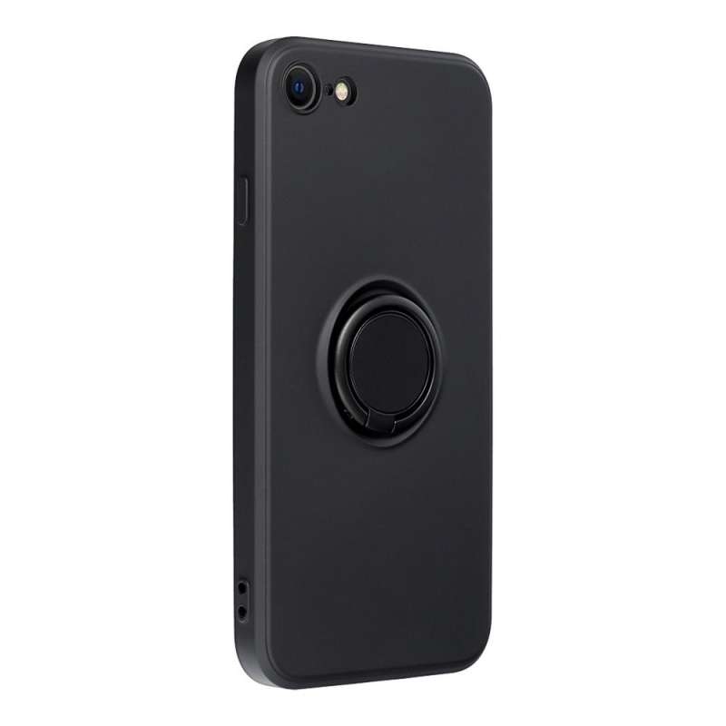SPOTT-GR Silicone Ring Case - Θήκη Σιλικόνης με Δαχτυλίδι για Apple iPhone 7 / 8 / SE 2020 / SE 2022 - Μαύρη