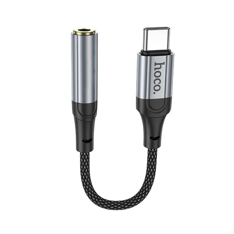 SPOTT-GR Hoco LS36 - Μετατροπέας AUX Type-C σε Jack 3.5mm 0.12m - Μαύρο