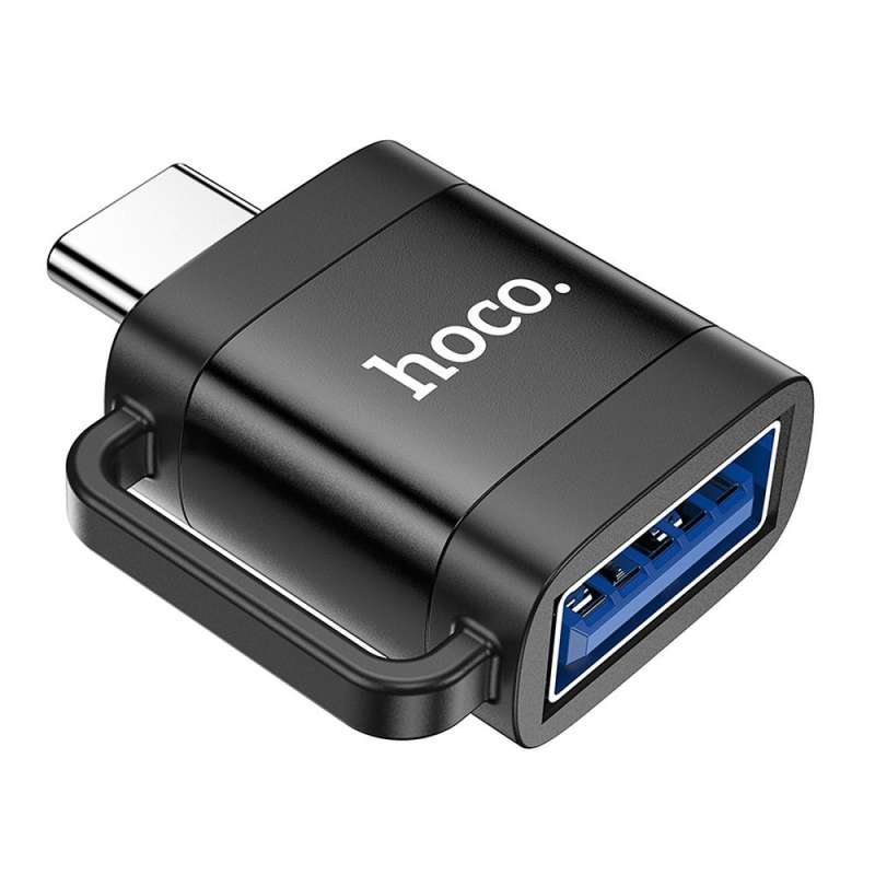 SPOTT-GR Hoco UA31C - Μετατροπέας OTG Type-C (Αρσενικό) σε USB-A (Θηλυκό) 3A σε Μαύρο Χρώμα