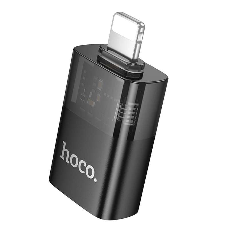 SPOTT-GR Hoco UA36 - Μετατροπέας USB Από Lightning (Αρσενικό) σε USB-A (Θηλυκό) σε Μαύρο Χρώμα
