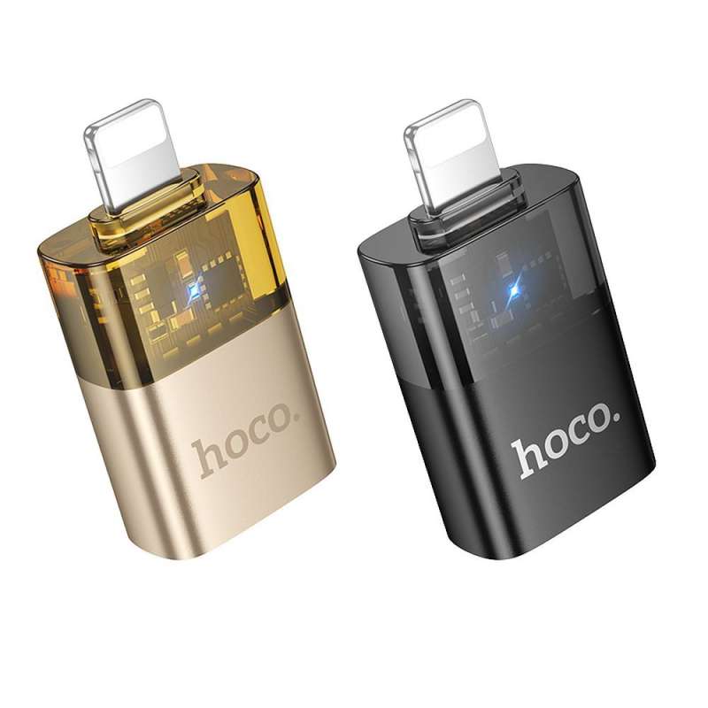 SPOTT-GR Hoco UA36 - Μετατροπέας USB Από Lightning (Αρσενικό) σε USB-A (Θηλυκό) σε Μαύρο Χρώμα