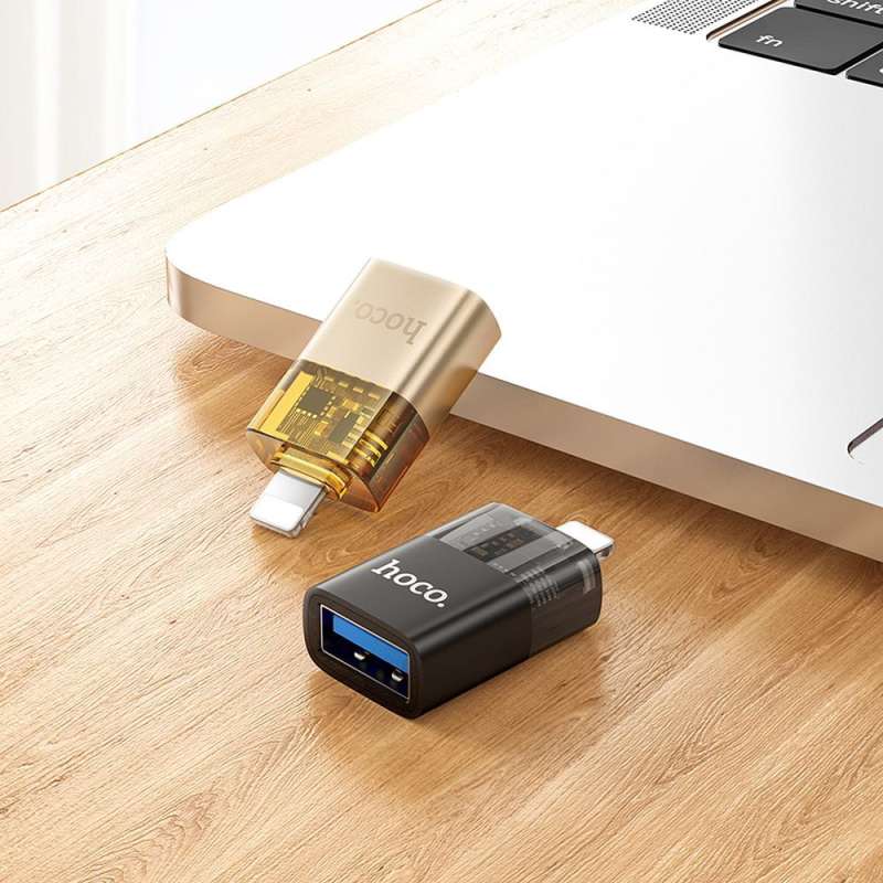 SPOTT-GR Hoco UA36 - Μετατροπέας USB Από Lightning (Αρσενικό) σε USB-A (Θηλυκό) σε Μαύρο Χρώμα