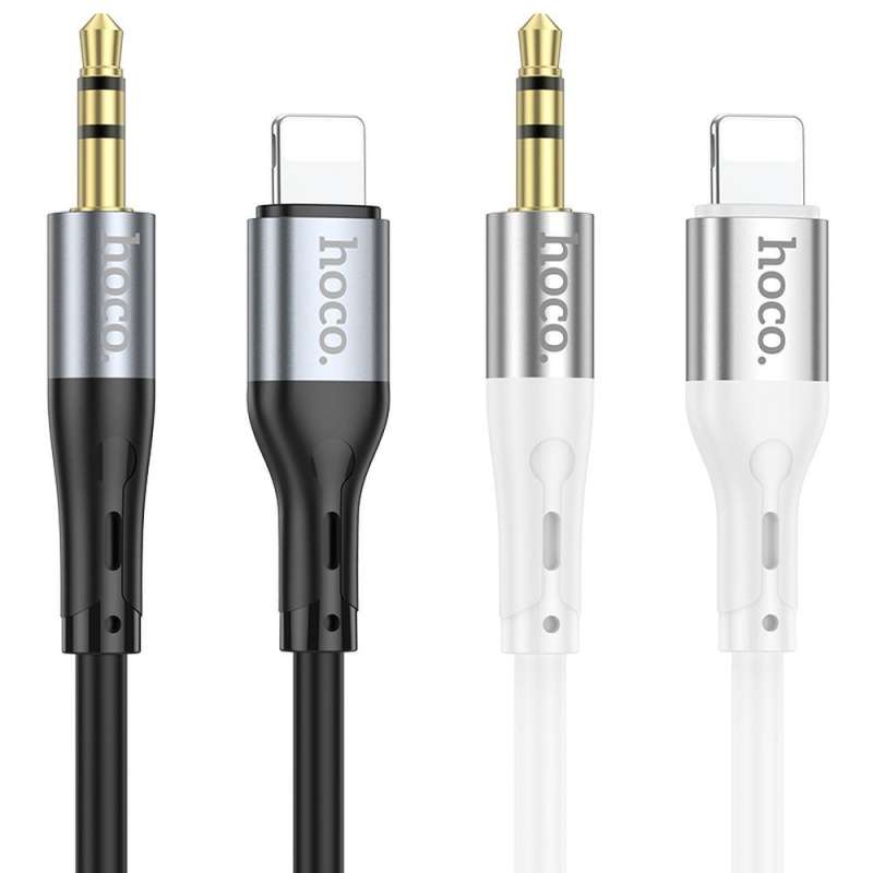 SPOTT-GR Hoco Καλώδιο AUX Jack 3.5mm σε Lightning UPA22 1m - Μαύρο