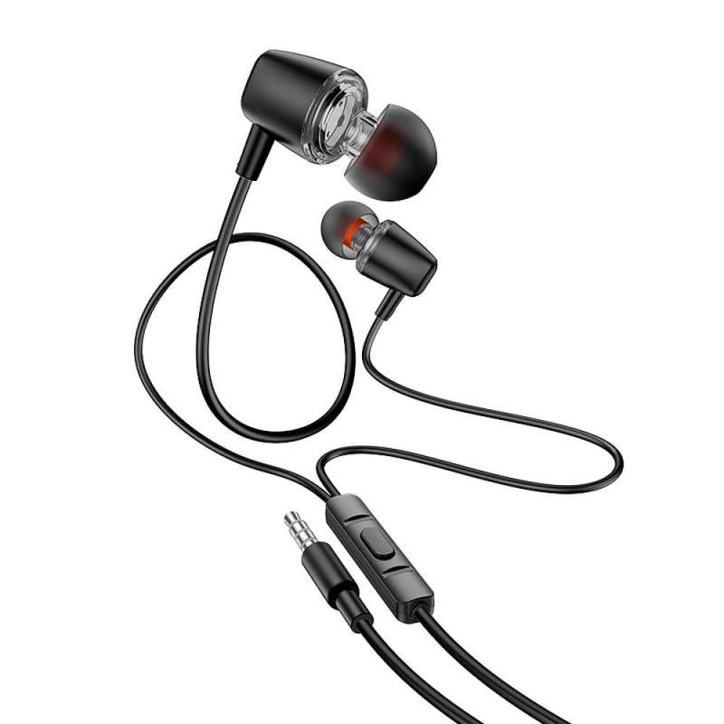 SPOTT-GR Hoco M107 Discoverer - Ενσύρματα In-Ear Ακουστικά με Καρφί 3.5mm και Μικρόφωνο - Μαύρα