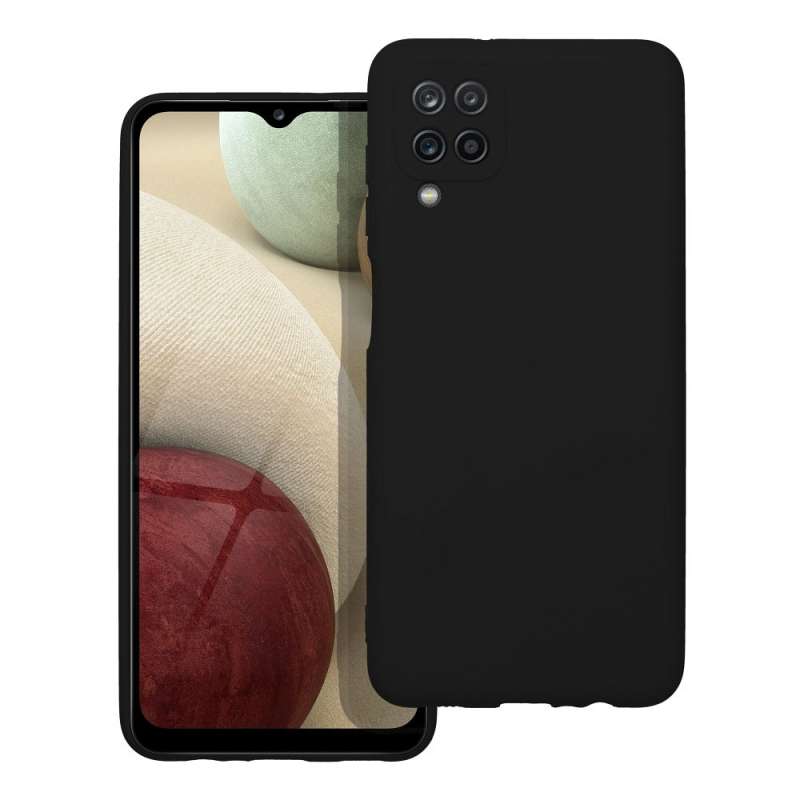 SPOTT-GR Silicone Matte - Θήκη Σιλικόνης Ματ για Samsung Galaxy A12 - Μαύρη