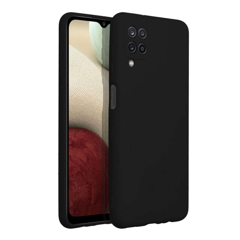 SPOTT-GR Silicone Matte - Θήκη Σιλικόνης Ματ για Samsung Galaxy A12 - Μαύρη