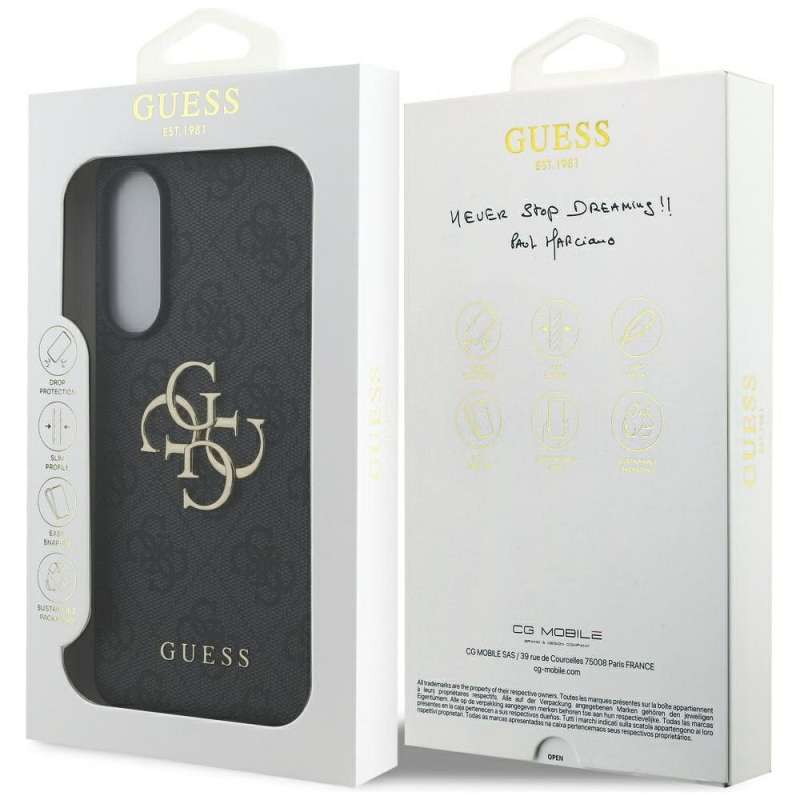 SPOTT-GR GUESS - Δερμάτινη Θήκη για Samsung Galaxy S25 Edge (Big 4G Logo Classic) - Μαύρη