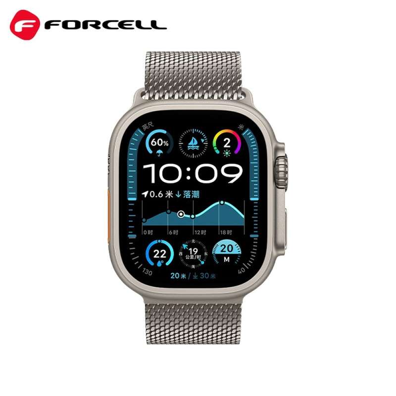 SPOTT-GR Forcell F-Design FA11 - Λουράκι από Ανοξείδωτο Ατσάλι για Apple Watch 38 / 40 / 41 mm - Ασημί