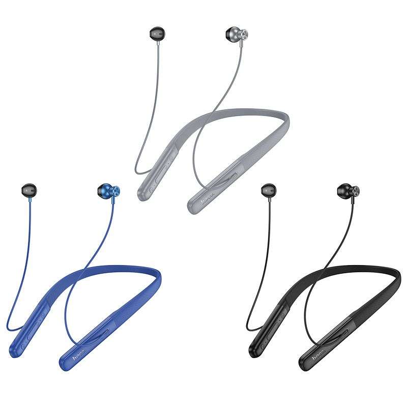 SPOTT-GR Hoco ES73 - Ασύρματα In-Ear Sport Ακουστικά Bluetooth με Περιλαίμιο σε Μαύρο Χρώμα
