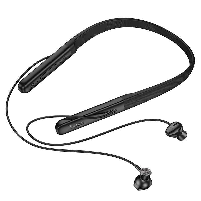 SPOTT-GR Hoco ES73 - Ασύρματα In-Ear Sport Ακουστικά Bluetooth με Περιλαίμιο σε Μαύρο Χρώμα