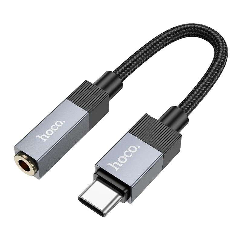 SPOTT-GR Hoco UPA32C - Καλώδιο AUX Type-C (Αρσενικό) σε Jack 3.5mm (Θηλυκό) σε Μαύρο Χρώμα