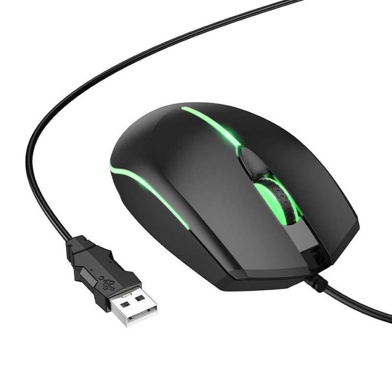 SPOTT-GR Hoco GM37 - Ενσύρματο Gaming Ποντίκι USB-A 2400dpi σε Μαύρο Χρώμα