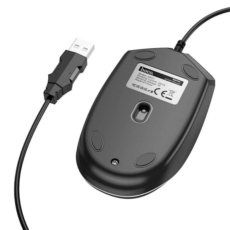 SPOTT-GR Hoco GM37 - Ενσύρματο Gaming Ποντίκι USB-A 2400dpi σε Μαύρο Χρώμα