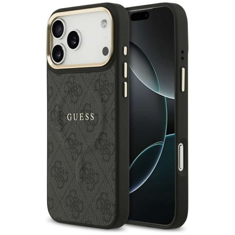 SPOTT-GR GUESS - Θήκη για Apple iPhone 17 Pro Max με Υποστήριξη MagSafe (PU 4G W/ Classic) σε Μαύρο Χρώμα