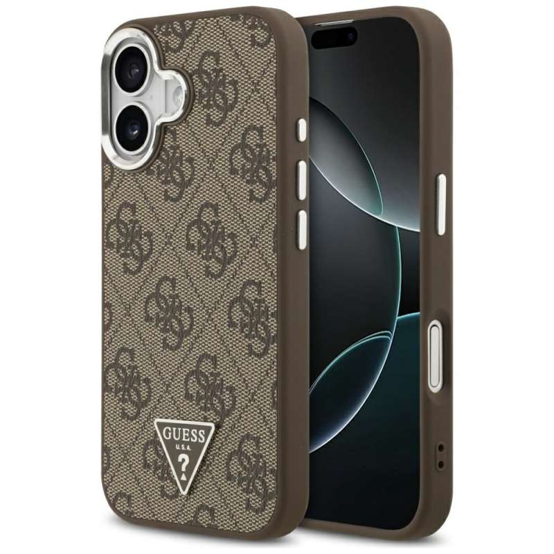 SPOTT-GR GUESS - Θήκη για Apple iPhone 17 με Υποστήριξη MagSafe (PU 4G W/Triangle Logo SL) - Καφέ