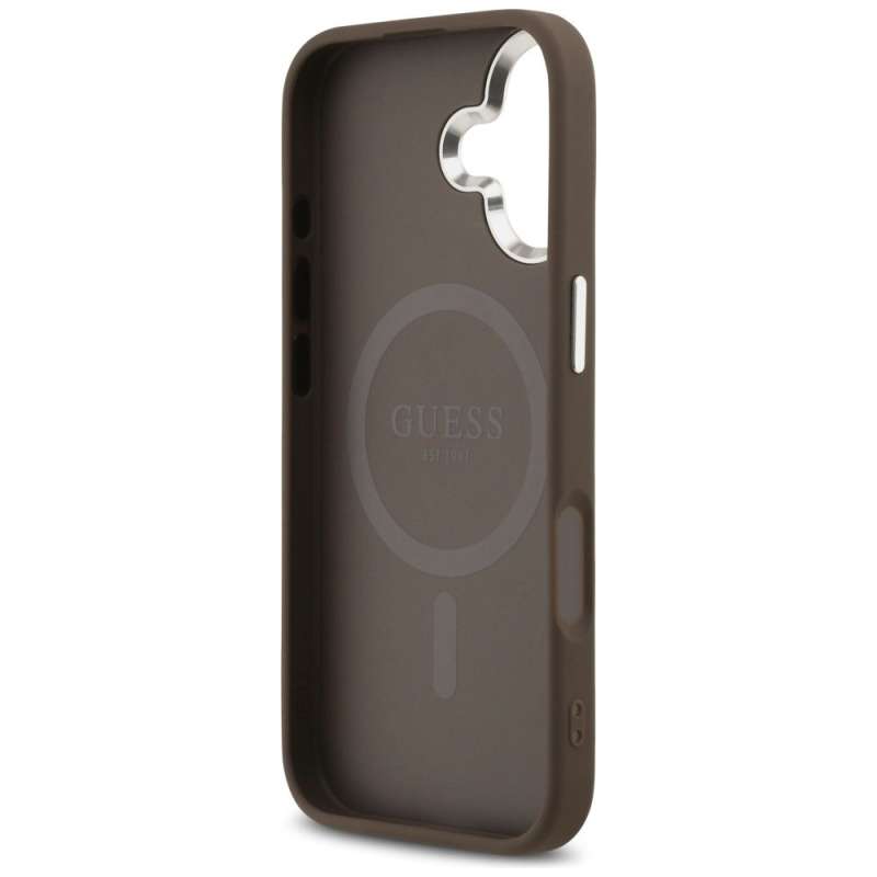 SPOTT-GR GUESS - Θήκη για Apple iPhone 17 με Υποστήριξη MagSafe (PU 4G W/Triangle Logo SL) - Καφέ
