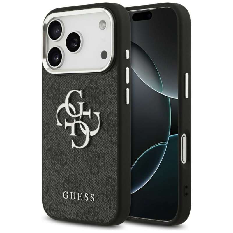 SPOTT-GR GUESS - Θήκη για Apple iPhone 17 Pro GUHCP17LP4G4SMCK (4G PU Leather with Big 4G and Classic Logo and Silver Metal Camera Frame) - Μαύρη