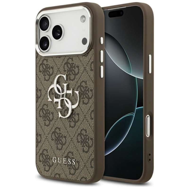SPOTT-GR GUESS - Θήκη για Apple iPhone 17 Pro Max GUHCP17XP4G4SMCW (4G PU Leather with Big 4G and Classic Logo and Silver Metal Camera Frame) - Καφέ