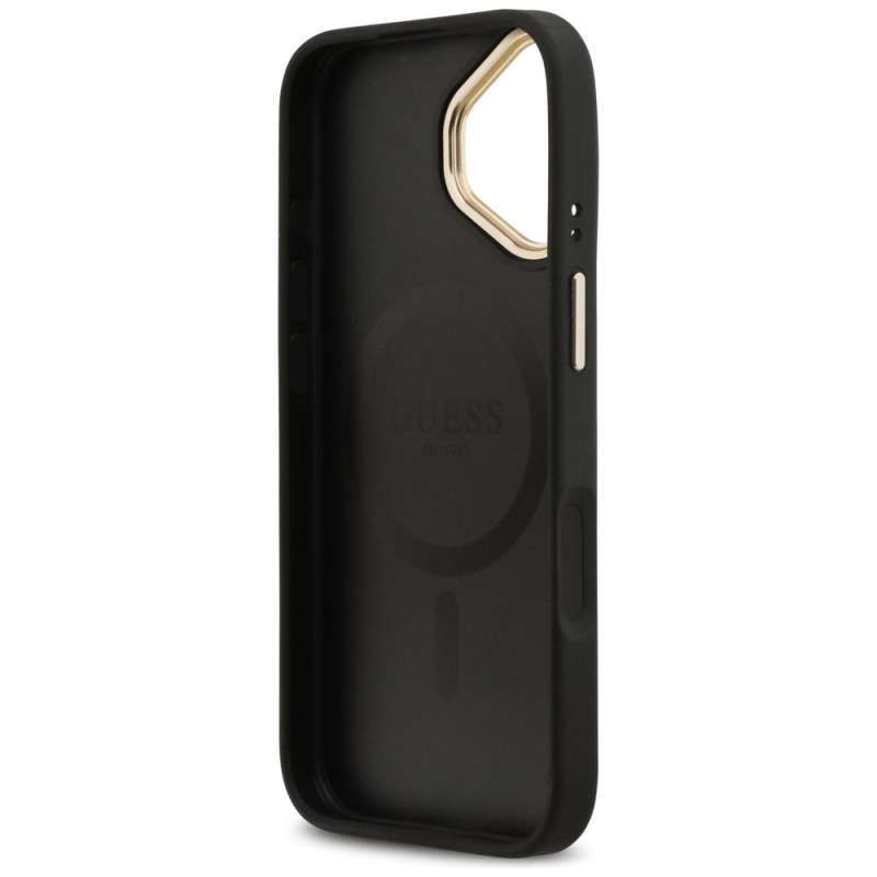 SPOTT-GR GUESS - Θήκη για Apple iPhone 17 με Υποστήριξη MagSafe (PU W/ Peony Hot Stamp) - Μαύρη