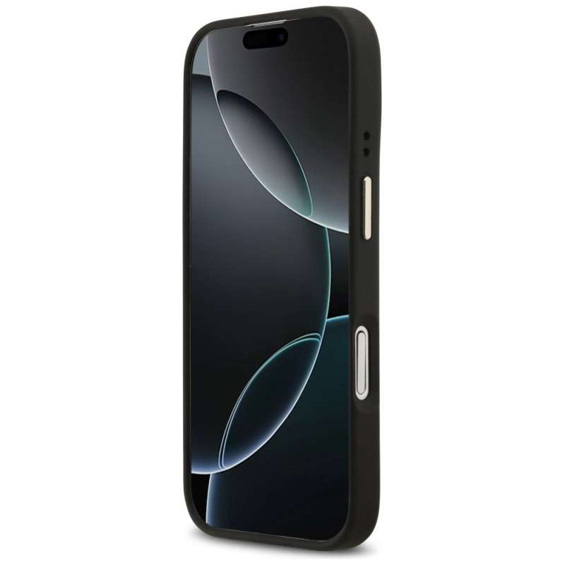 SPOTT-GR GUESS - Θήκη για Apple iPhone 17 με Υποστήριξη MagSafe (PU W/ Peony Hot Stamp) - Μαύρη