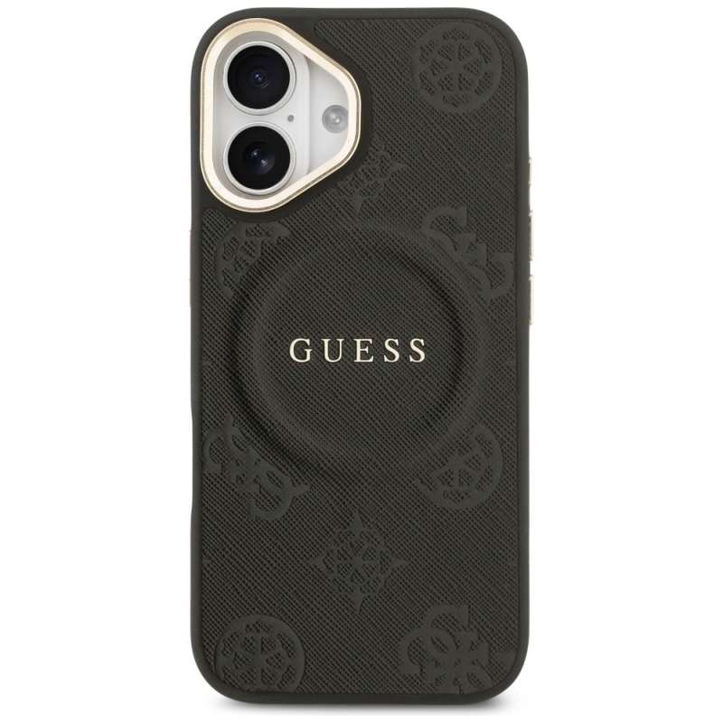 SPOTT-GR GUESS - Θήκη για Apple iPhone 17 με Υποστήριξη MagSafe (PU W/ Peony Hot Stamp) - Μαύρη