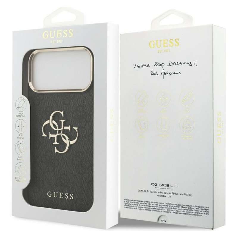 SPOTT-GR GUESS - Θήκη για Apple iPhone 17 Pro Max (PU W/ Big 4G Classic Logo) - Χρυσή - Μαύρη