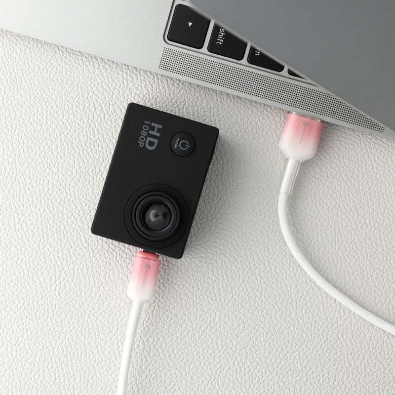 SPOTT-GR Forcell F-Energy C351 Gradient - Καλώδιο USB-A σε Micro USB Quick Charge 3.0 2.4A 18W 1m - Άσπρο