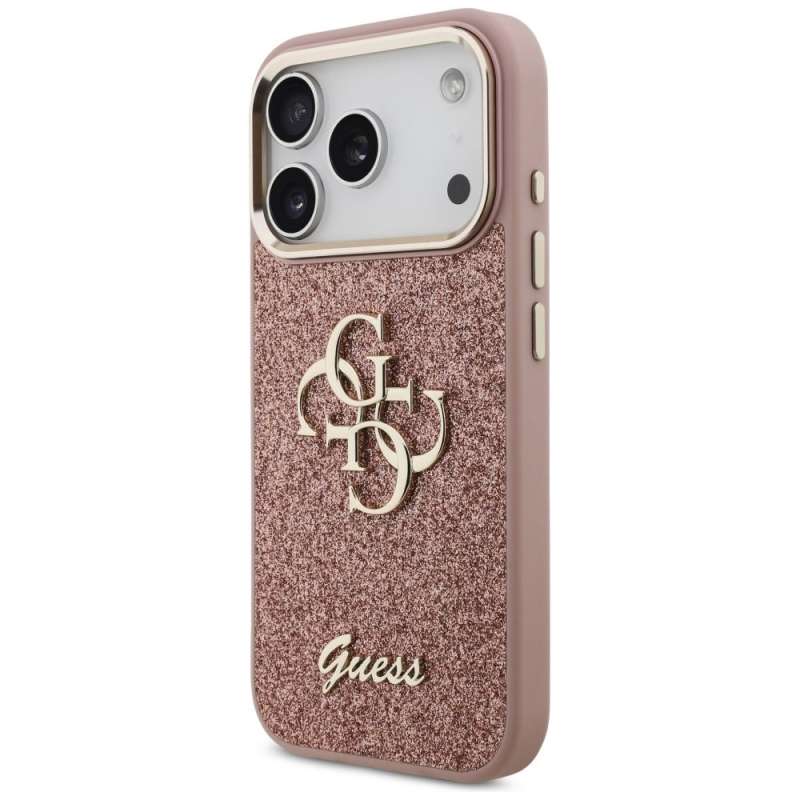 SPOTT-GR GUESS - Θήκη για Apple iPhone 17 Pro (Fixed Glitter Big 4G Metal Frame) - Ροζ