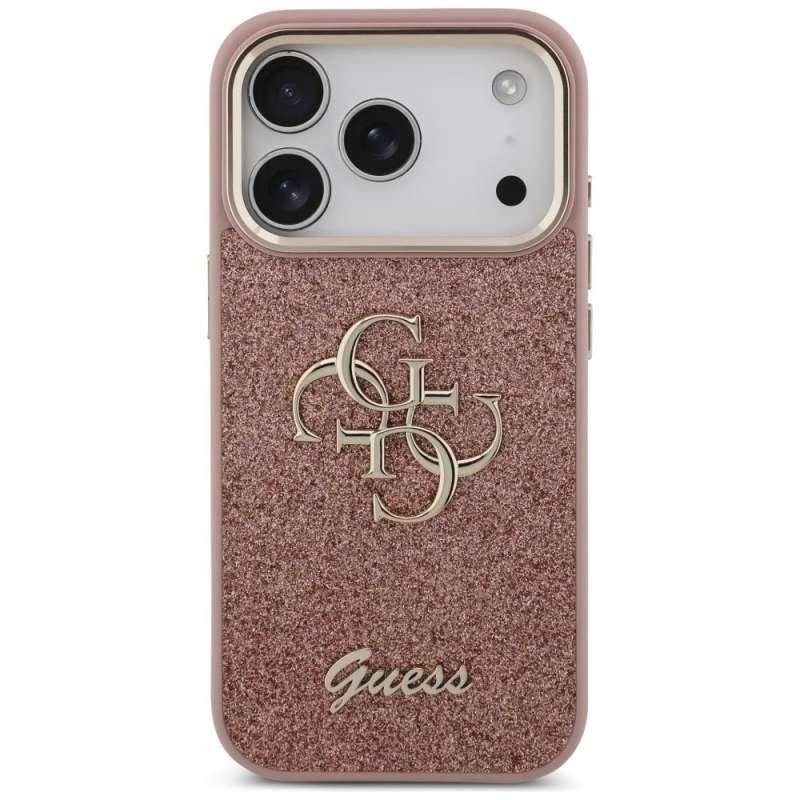 SPOTT-GR GUESS - Θήκη για Apple iPhone 17 Pro (Fixed Glitter Big 4G Metal Frame) - Ροζ