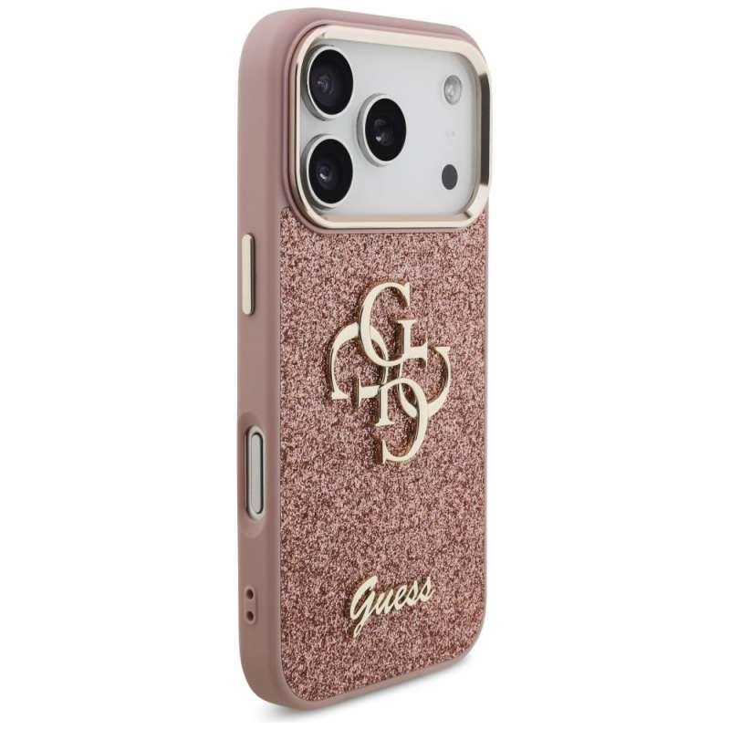 SPOTT-GR GUESS - Θήκη για Apple iPhone 17 Pro (Fixed Glitter Big 4G Metal Frame) - Ροζ