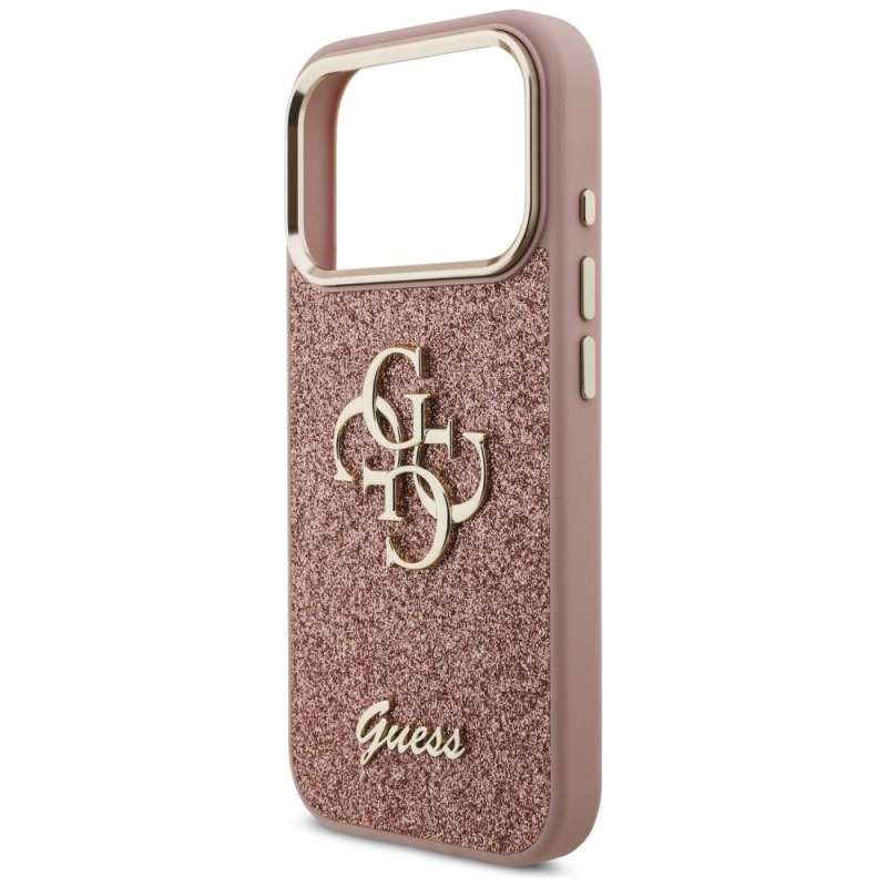 SPOTT-GR GUESS - Θήκη για Apple iPhone 17 Pro (Fixed Glitter Big 4G Metal Frame) - Ροζ