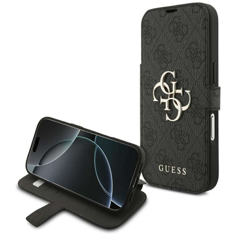 SPOTT-GR GUESS - Θήκη Πορτοφόλι για Apple iPhone 17 Pro (PU 4G Metal Logo) - Μαύρη