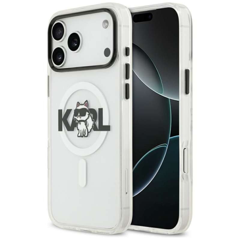 SPOTT-GR Karl Lagerfeld - Διάφανη Θήκη για Apple iPhone 17 Pro με Υποστήριξη MagSafe (IML Choupette Sketch Logo) 
