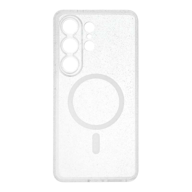 SPOTT-GR Clear Mag Cover - Διάφανη Θήκη Σιλικόνης με Υποστήριξη MagSafe για Samsung Galaxy S26 Ultra (Με Glitter Effect)