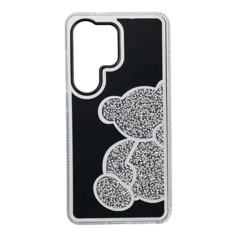 SPOTT-GR Teddy Bear Case - Θήκη με Σχέδιο Αρκουδάκι για Samsung Galaxy S26 Ultra σε Ασημί Χρώμα