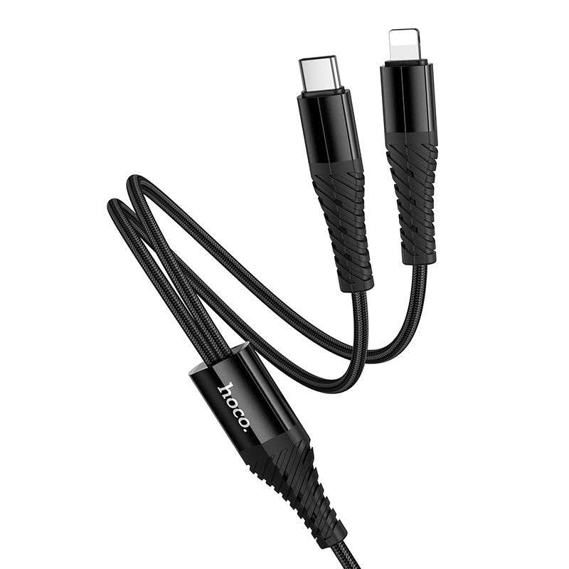 SPOTT-GR Hoco X123 - Καλώδιο Type-C σε Type-C / Lightning 1m σε Μαύρο Χρώμα