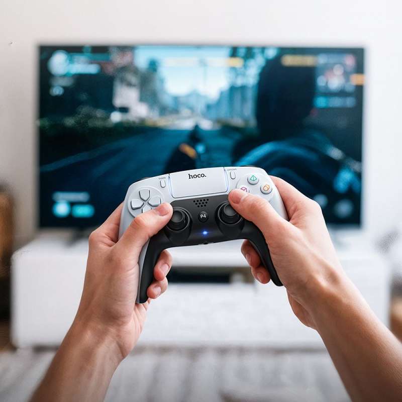 SPOTT-GR Hoco GA1 - Ασύρματο Χειριστήριο Συμβατό με PS4 / PS5 / PC - Άσπρο
