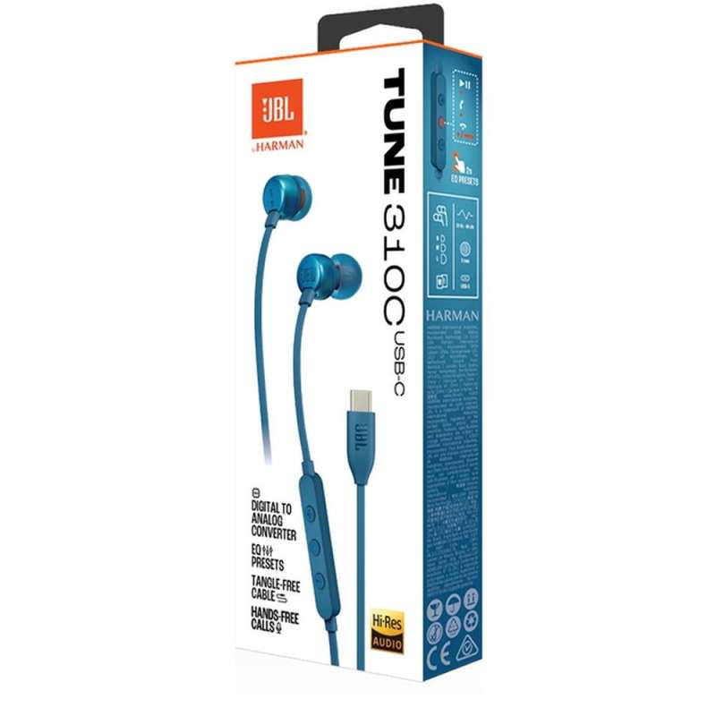 SPOTT-GR JBL Tune 310C - Ενσύρματα Ακουστικά με Υποδοχή Type-C - Μπλε