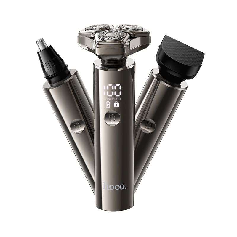 SPOTT-GR Hoco HP36 - Μηχανή 3 σε 1 με Κεφαλές Ξυρίσματος / Trimmer / Κουρέματος σε Γκρι Χρώμα