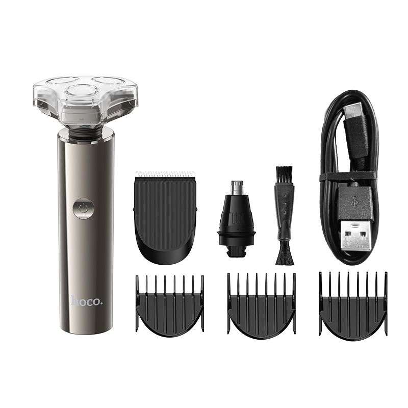 SPOTT-GR Hoco HP36 - Μηχανή 3 σε 1 με Κεφαλές Ξυρίσματος / Trimmer / Κουρέματος σε Γκρι Χρώμα