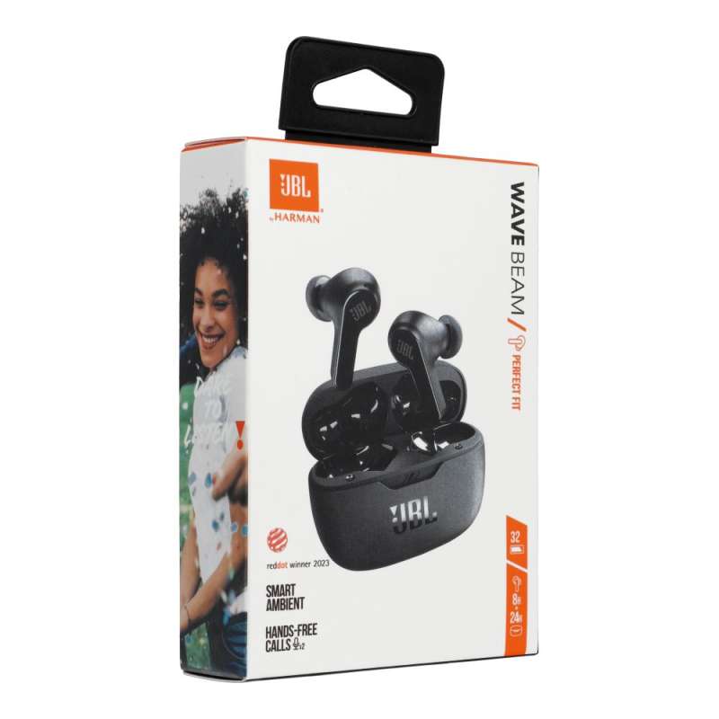 SPOTT-GR JBL Wave Beam - Ασύρματα In-Ear Ακουστικά Bluetooth με Αδιαβροχοποίηση IP54 σε Μαύρο Χρώμα